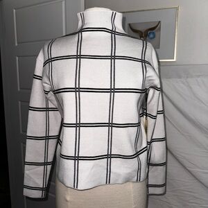 Max studio mock neck geometric sweater